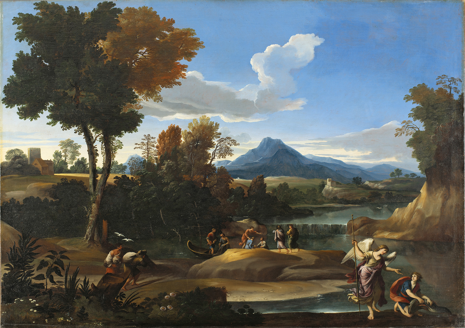 Landscape with Tobias and the Archangel Raphael - Grimaldi